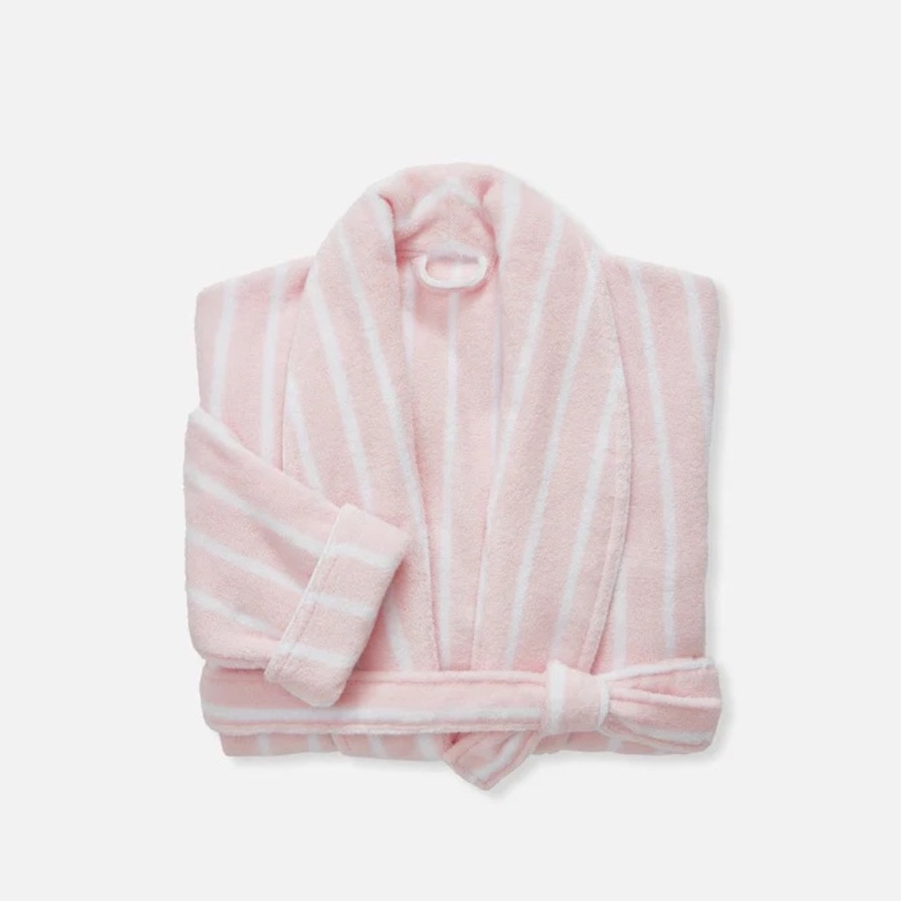 Pink stripe bathrobe